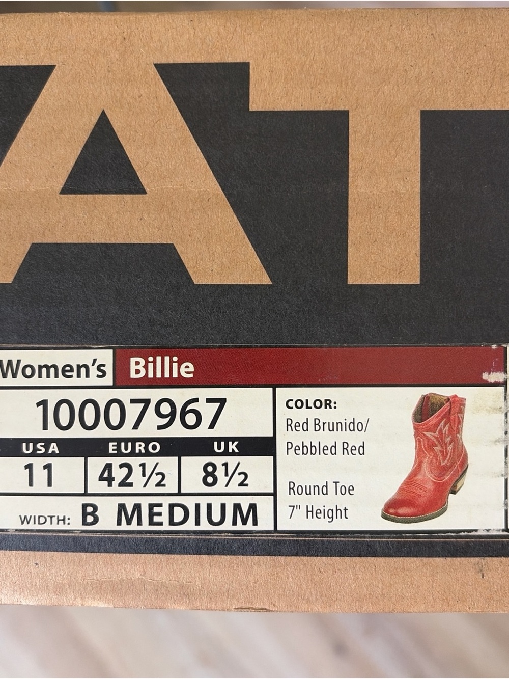 Ariat Red Leather Western Cowboy Boots Size 11 - Picture 8 of 8